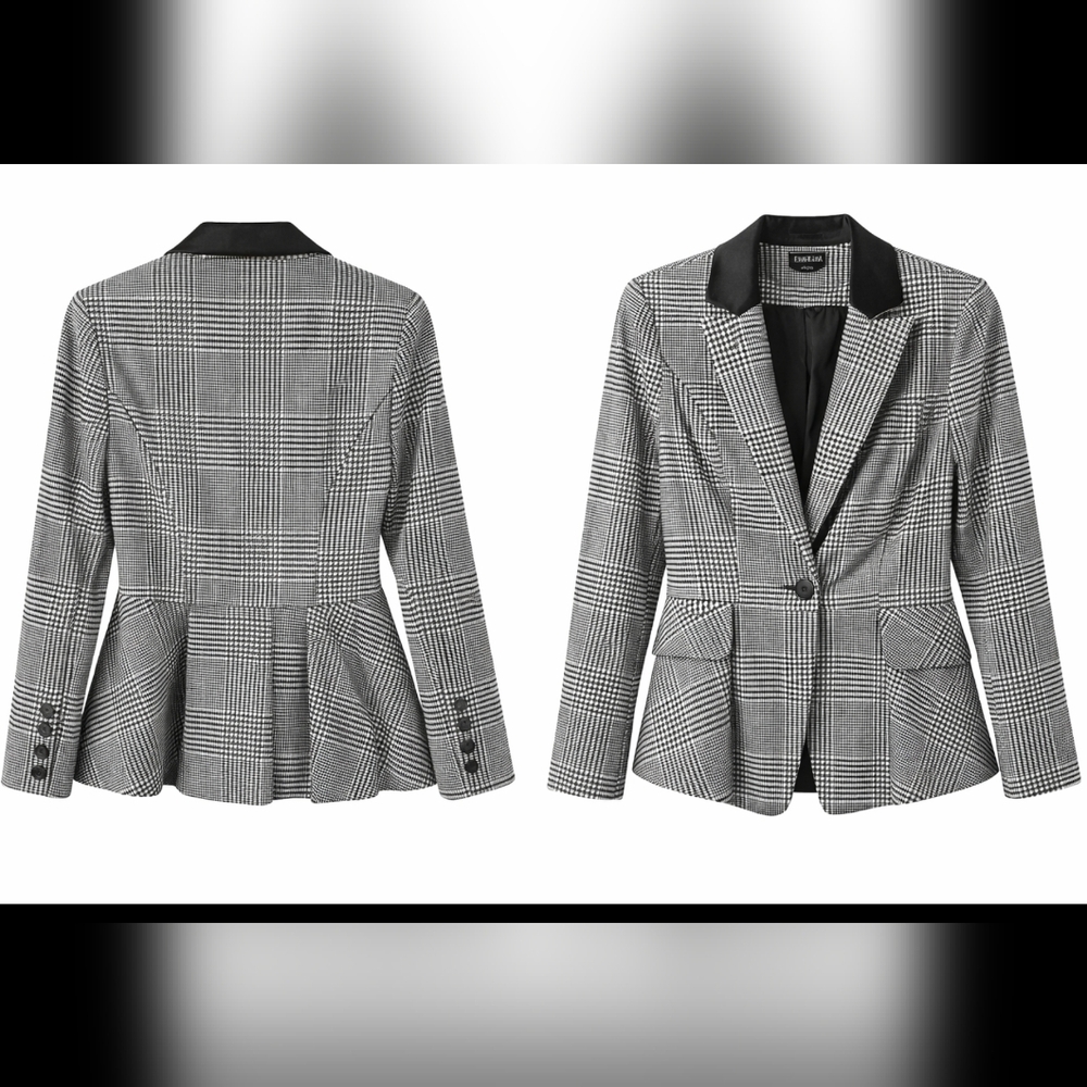 Bebe Size 2 Glen Check Vegan Leather Combo Pelum Jacket